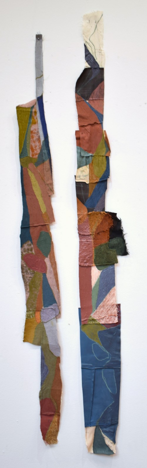 Untitled (Hanging series I and IV), Oil paint and oil pastel on mixed materials, 15x110 cm