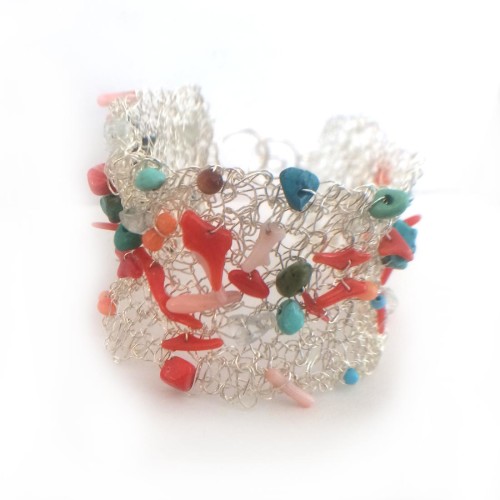 Mermaid Bracelet with Coral and Turquoise