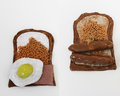 'Beans on Toast with Eggs, Sausages and Black Pudding'