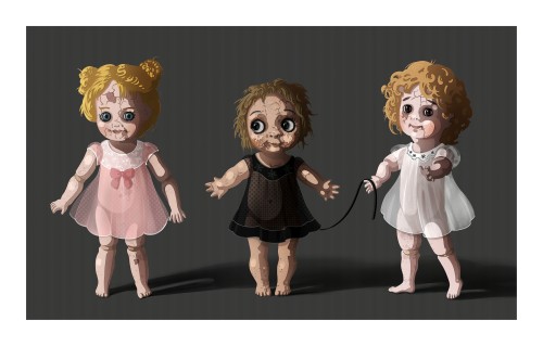 Old Dolls In Diaphanous Dresses