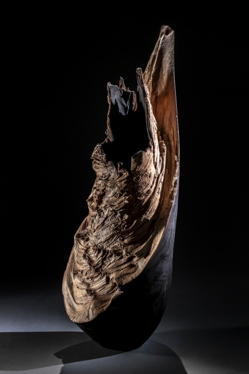 ARWEN, scorched beech vessel, 33 x 80 x 45cm